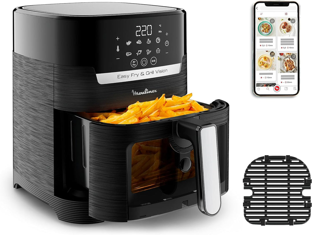 Moulinex Easy Fry & Grill Vision 4,5 L Luftfritteuse und Grill mit Fenster, energiesparend 70%, Schn
