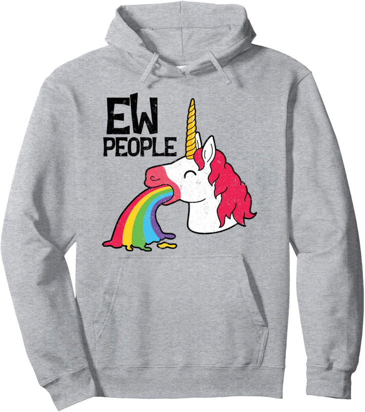 Lustiger Introvert Humor Ew People Einhorn Erbrechen Regenbogen Pullover Hoodie