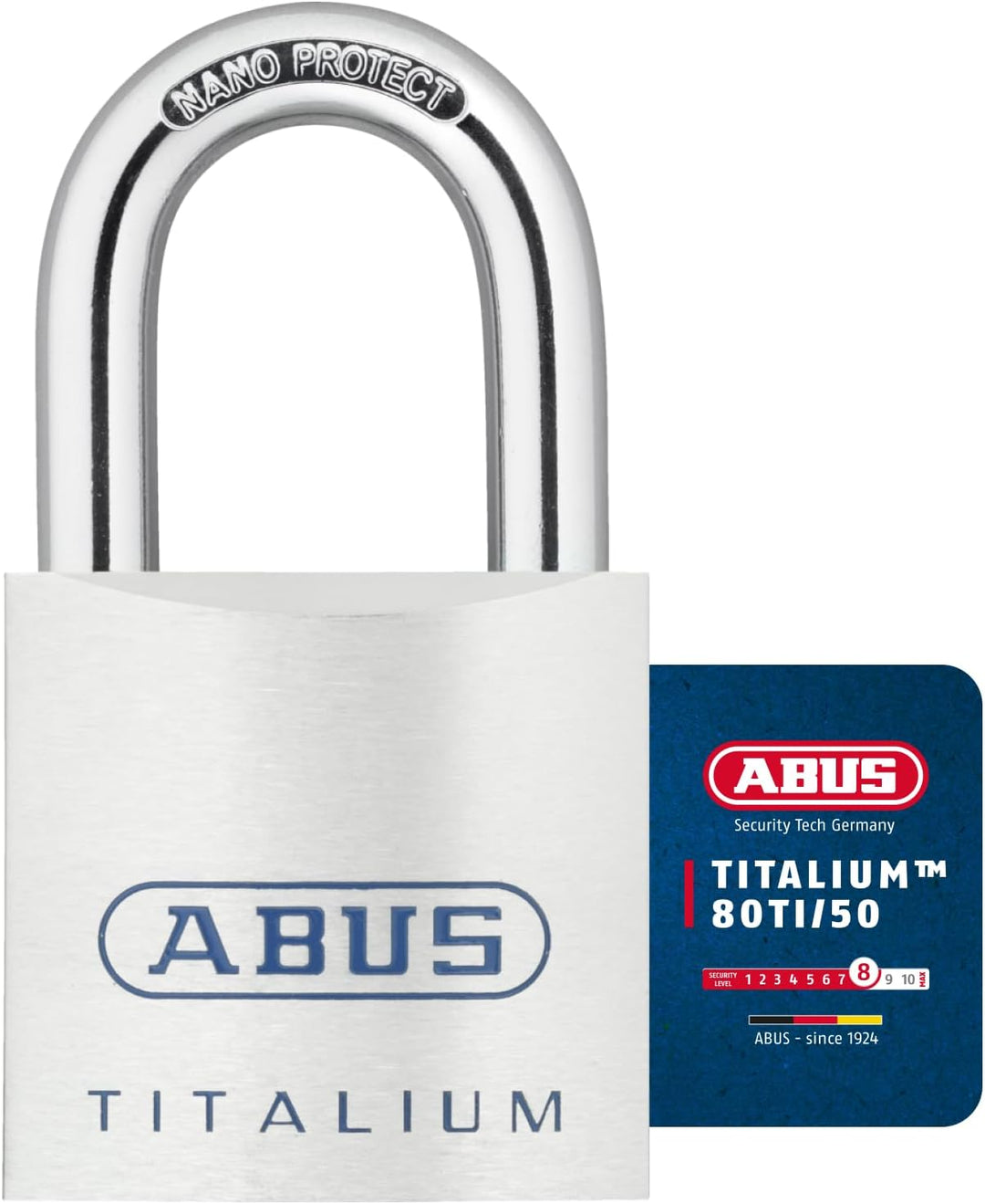 ABUS Titalium Vorhängeschloss 80TI/50 gl.-8012 - gleichschliessend - Kellerschloss mit leichtem, mas
