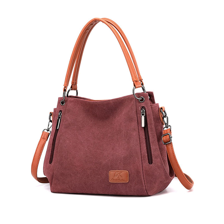 NICOLE & DORIS Damen Handtaschen Gross Canvas Schultertasche Frauen Umhängentasche mit Abnehmbarem S