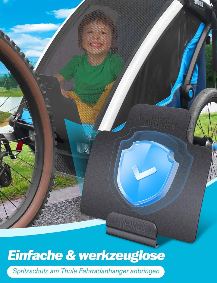 WildKids Verstellbares Spritzschutz-Schutzblech für Thule Chariot Fahrradanhänger – Schutz vor Stein