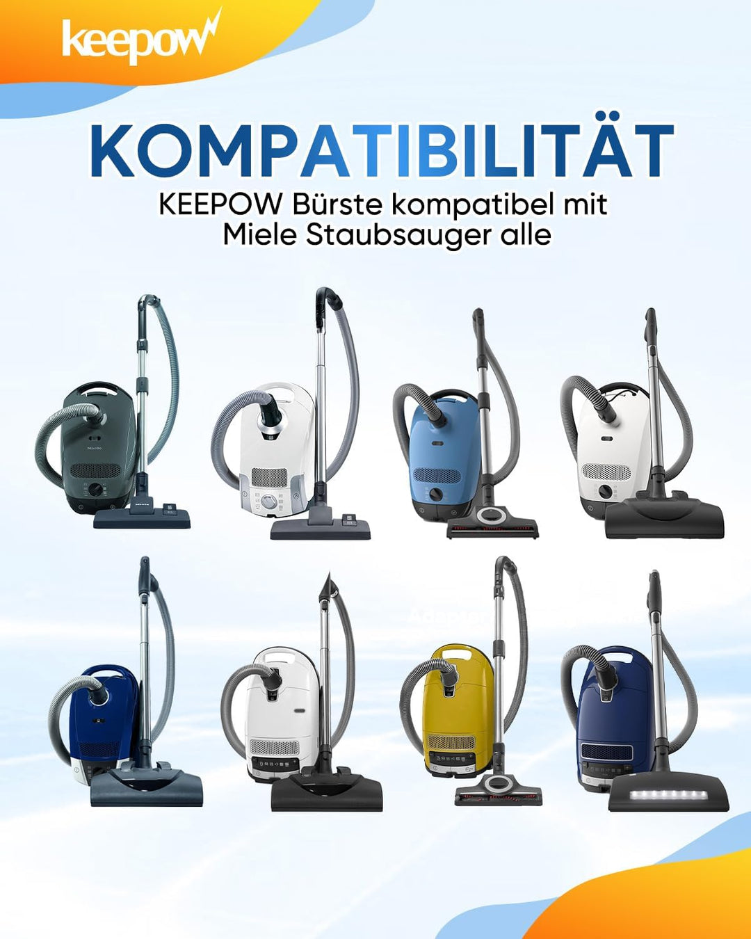 KEEPOW für Miele S8340 Parkettbürste, Bodendüse kompatibel mit Miele Staubsauger S8,S6,S5,S4,S2, S1,
