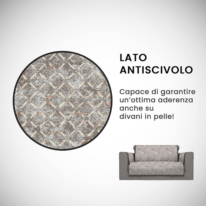 Italian Bed Linen “Glamour” rutschfest Sofa Abdeckung, Braun, 2 Plätze Maxy 2 Plätze maxy Braun, 2 P