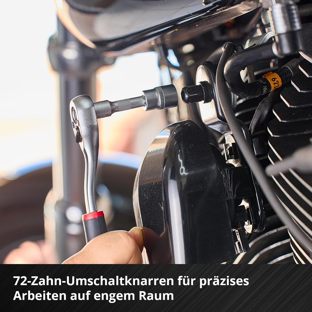 Einhell Werkzeugkoffer 233-tlg. (Umschaltknarren, Gabel-Ringschlüssel, Bit-Sortiment, Stecknüsse, Ve