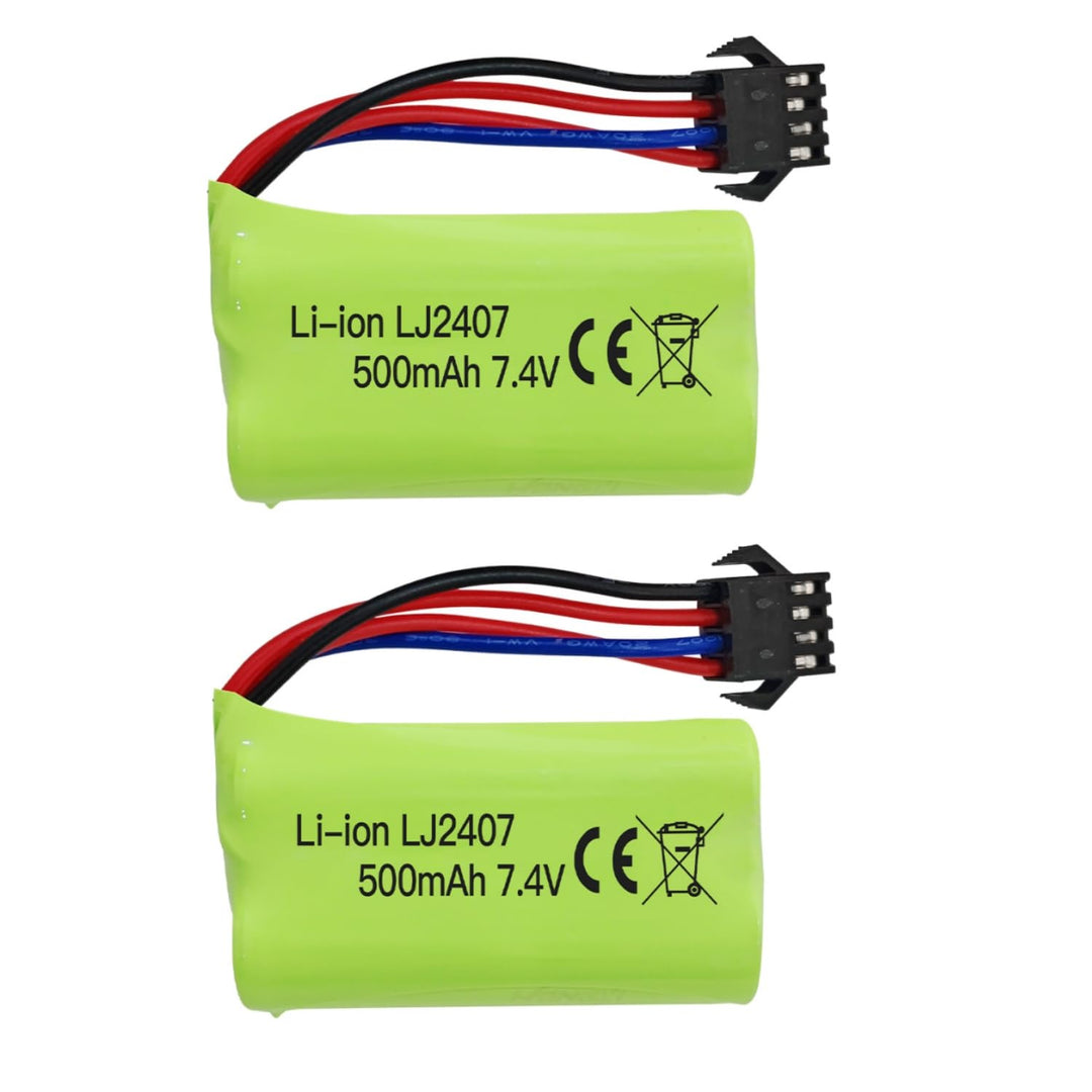 2PCS 7.4V 500mAh SM-4P Plug Lithium Akku für EC16 DE85 RC Boot/Schiffsmodell/Automodell