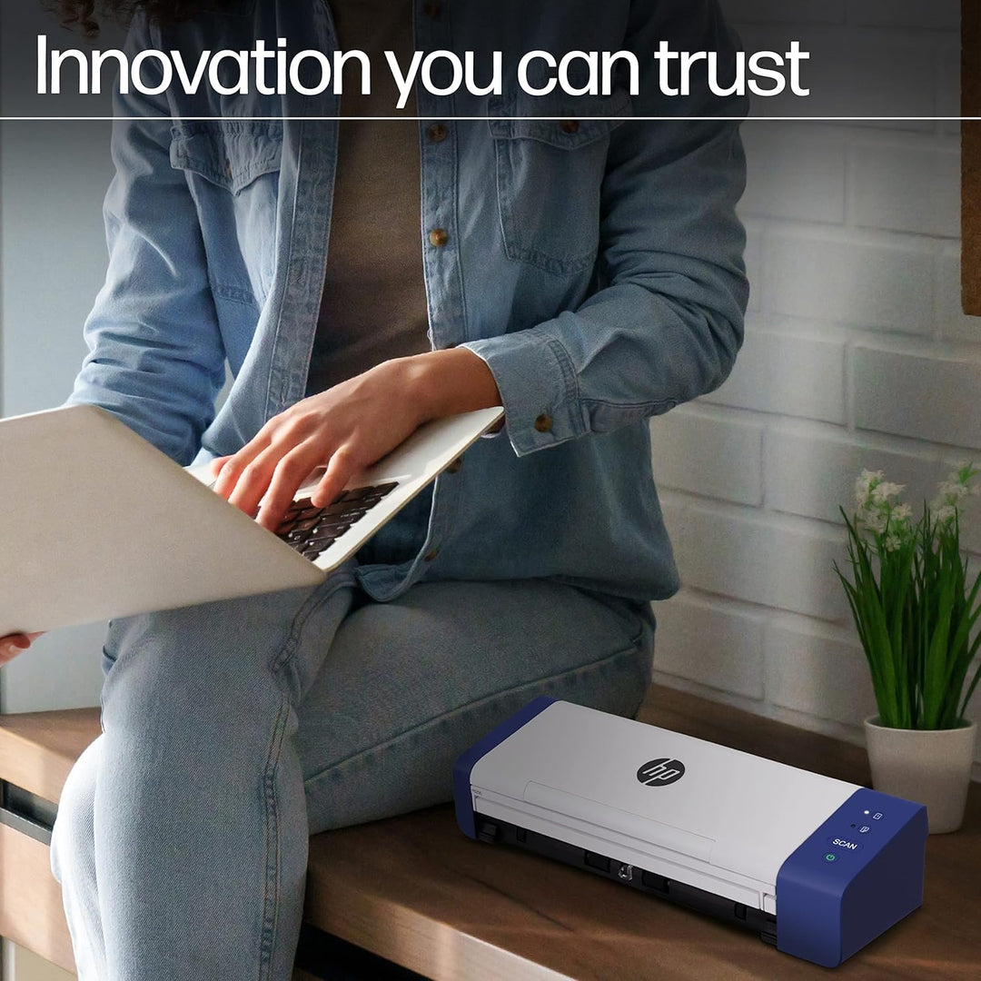 HP Kompakter Desktop Duplex USB Mobiler Dokumenten- & Foto-Scanner mit Auto-Feed Tray für tragbares