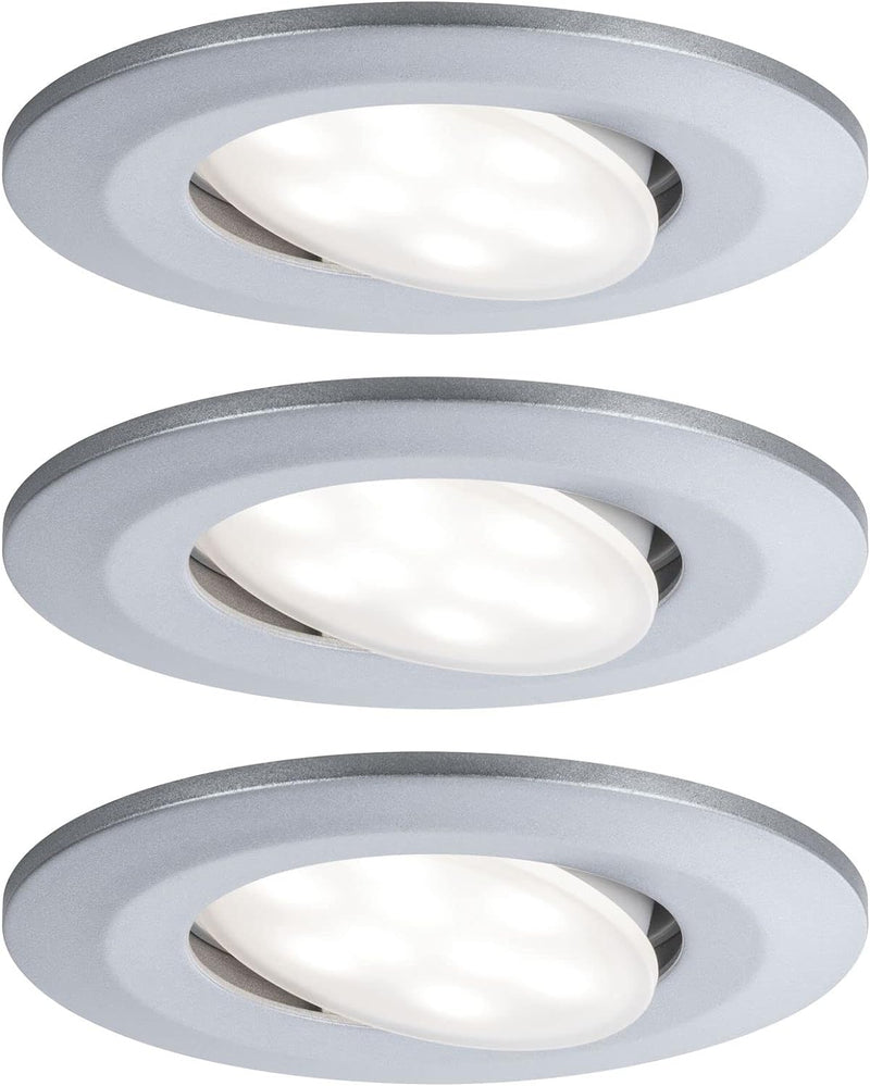 Paulmann 99933 LED Einbauleuchte Calla rund 3er Set incl 3x6,5W IP65 dimmbar Einbaustrahler Chrom ma