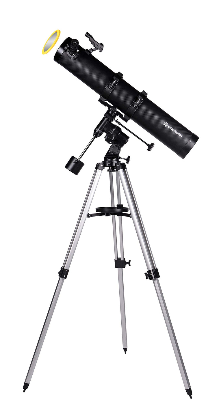 Bresser Spiegelteleskop Galaxia EQ-Sky 114/900 mit Smartphone Kamera Adapter und hochwertigem Objekt