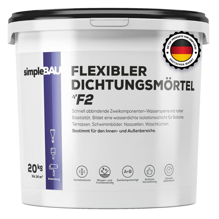 Schnell abbindender flexibler Abdichtungsmörtel F2 20 KG Zweikomponentiger wasserstop flexibler Mört