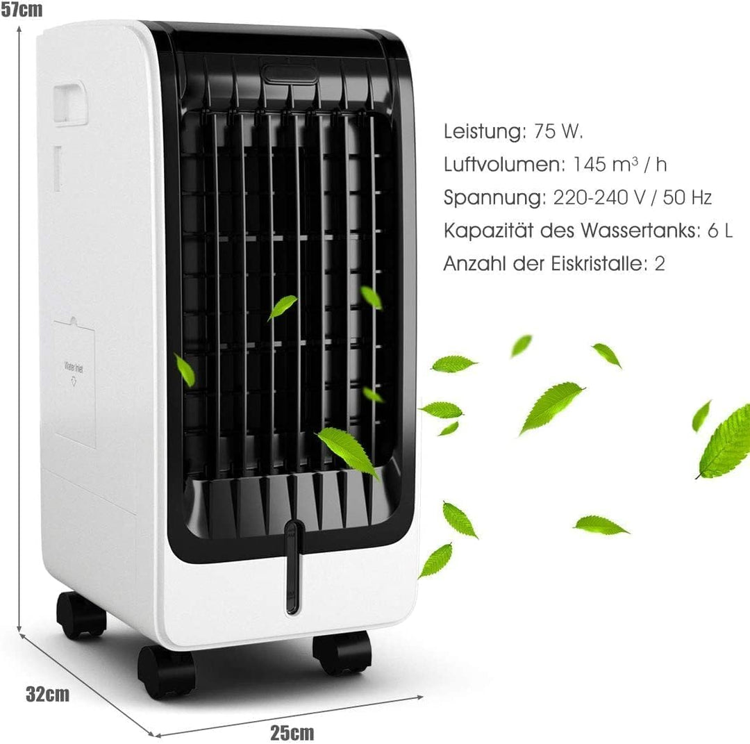 RELAX4LIFE Luftkühler, 3 in 1 Mobile Klimaanlage, 6L Wassertank/3 Geschwindigkeiten/8H-Timer, Luftkü