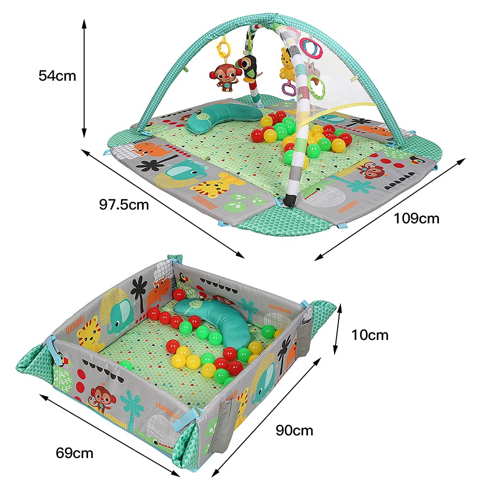 5-in-1 Erlebnisdecke & Bällebad mit Bällen - Totally Tropical, Spieldecke mit Spielbogen, 20+ Minute