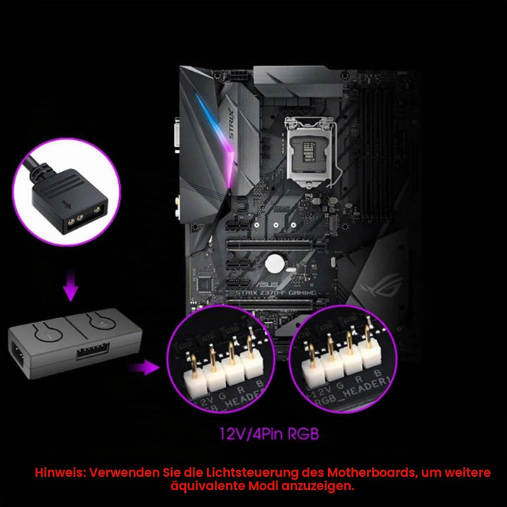 ARGB Konverter RUIZHI 5V ARGB zu 12V RGB Motherboard mit Manueller Controller zum Schalten von Farbw