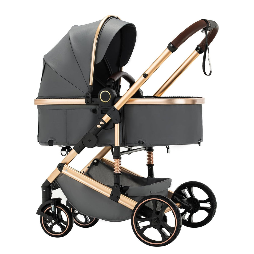 BEBBY Kinderwagen 3 in 1,Kinderwagen Buggy Mit Babyschale,Mit Höhenverstellbarer buggy Komplettset F