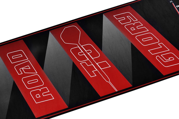ONE80 Dart Poly Dart Mat Dartteppich incl. Oche Tape rutschfeste gummierte Unterseite 310x70 cm Dart
