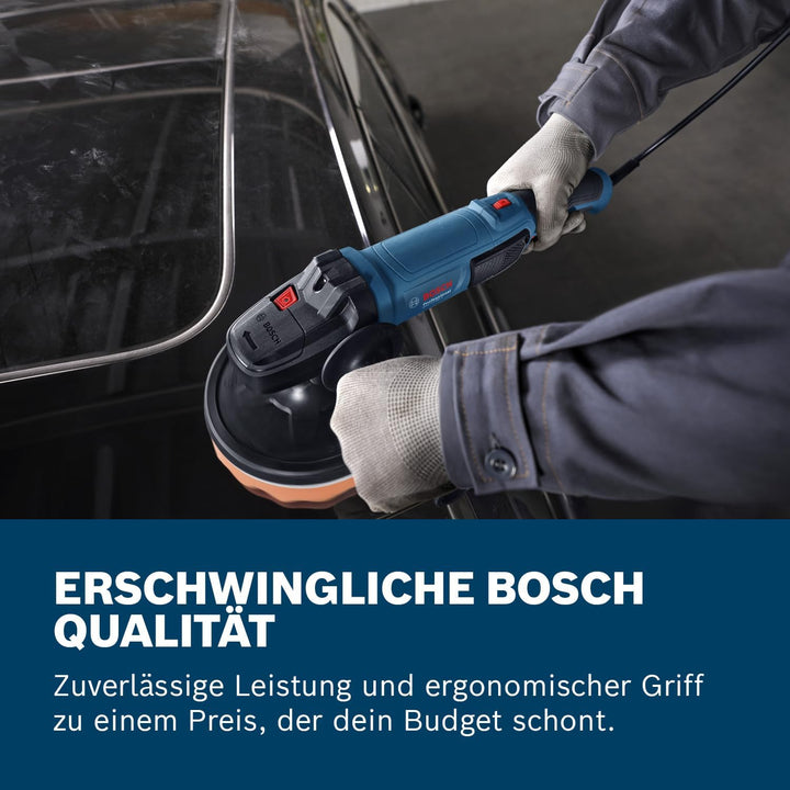 Bosch Professional Polierer GPO 11-180 S (inkl. 1x Backing Pad 180 mm, 1x Polierschwamm 180 mm,1x Zu