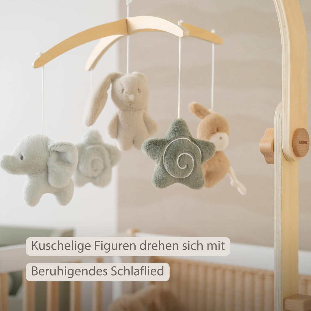 Nattou Loulou Holz-Baby-Musikmobile, Mobile Baby, Babygeschenk, Geschenk zur Geburt, 50 x 40 x 74 cm