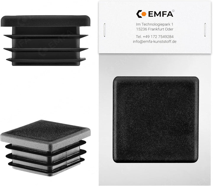 EMFA Lamellenstopfen für Vierkantrohr 100x100 mm Schwarz 1 Stück Rohrstopfen 100x100 Vierkantrohr Ku