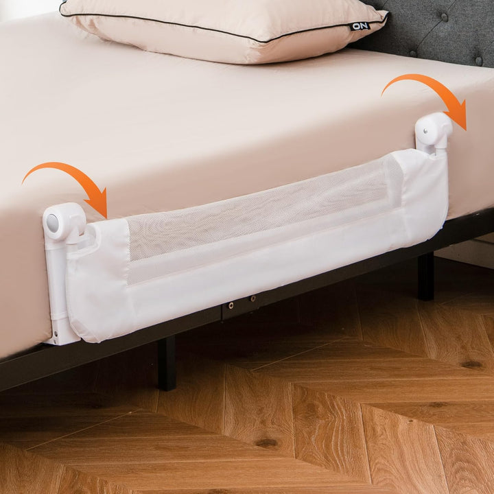 DREAMADE Bettgitter für Babys und Kinder, Kinderschutzgitter Fallschutzgitter aus Eisen, PP und Oxfo