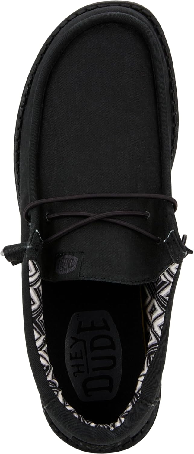 Hey Dude Herren Wally Stretch Canvas Moc Toe Shoes 37 EU Schwarz, 37 EU Schwarz