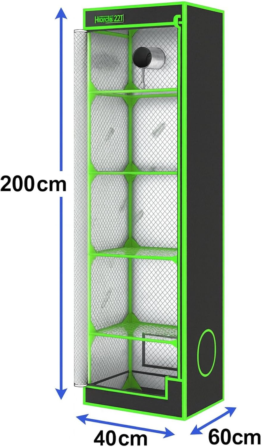 Weedness Dark Box Grow-Box für Indoor-Zucht 60x40x200 cm Propagator - Zuchtzelt Growschrank Growzelt