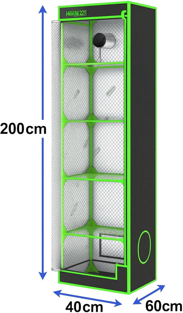 Weedness Dark Box Grow-Box für Indoor-Zucht 60x40x200 cm Propagator - Zuchtzelt Growschrank Growzelt