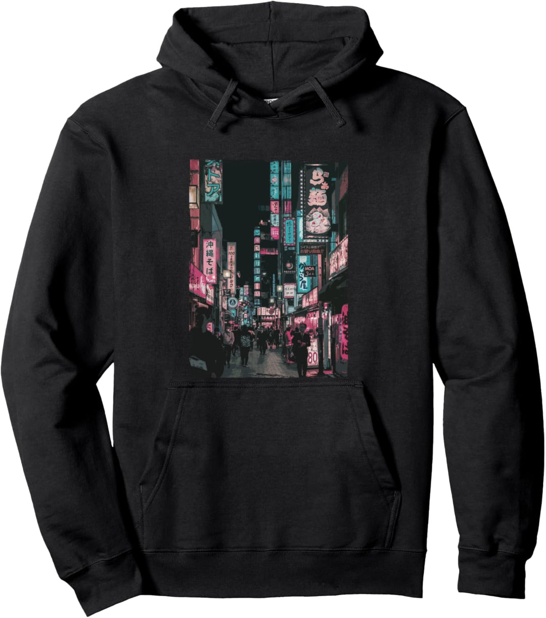 Japanese Vaporwave Japan Street scene Tokyo Lofi Aesthetic Pullover Hoodie