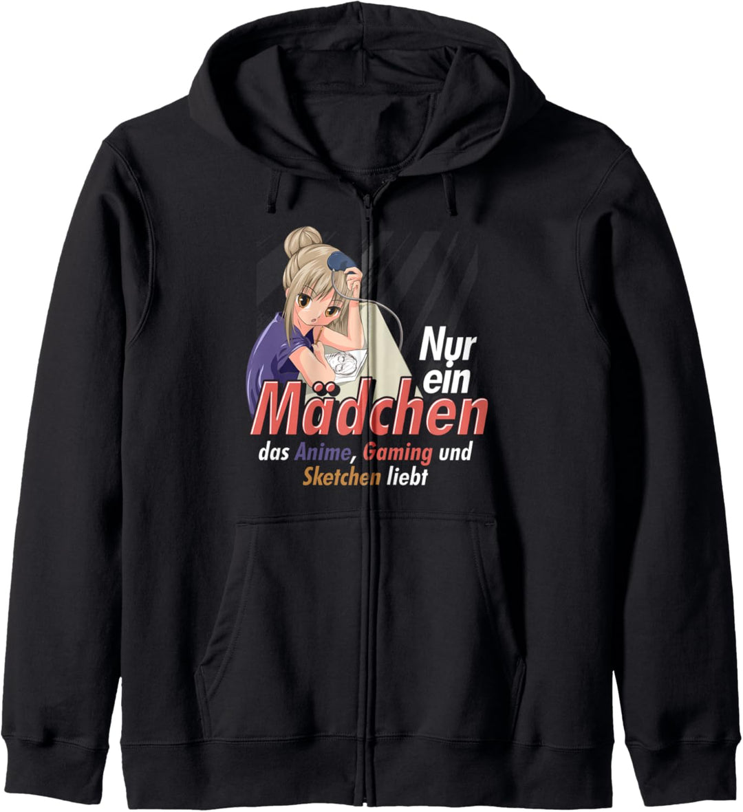 Videospiel Gamer Manga Sketchen Otaku Anime Gaming Mädchen Kapuzenjacke