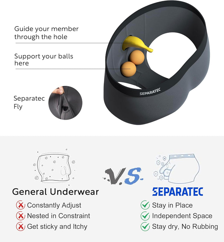 Separatec Herren Boxershorts Glattes Bambus Rayon mit getrennten Beuteln Unterwäsche 3er Pack Boxers