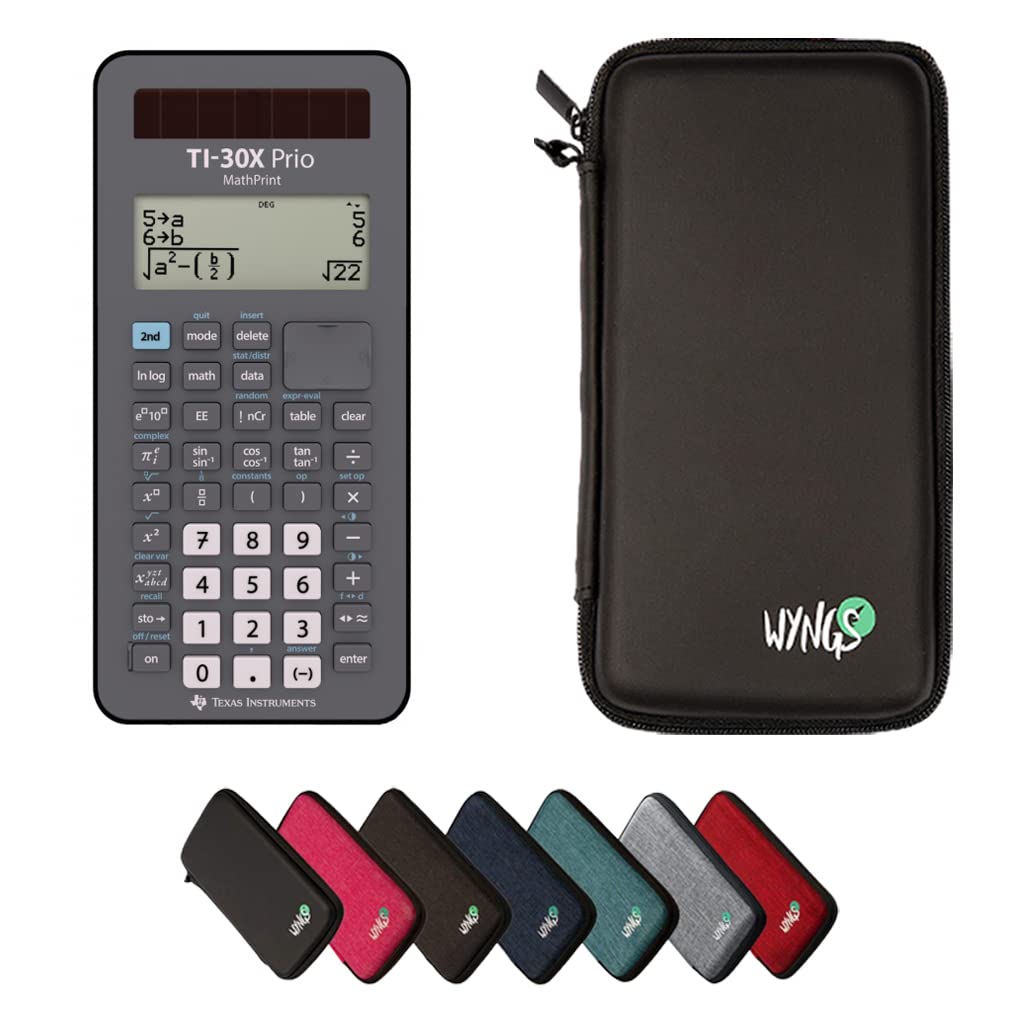 CALCUSO Sparpaket: TI-30X Prio MathPrint + WYNGS Schutztasche schwarz + Erweiterte Garantie von CALC