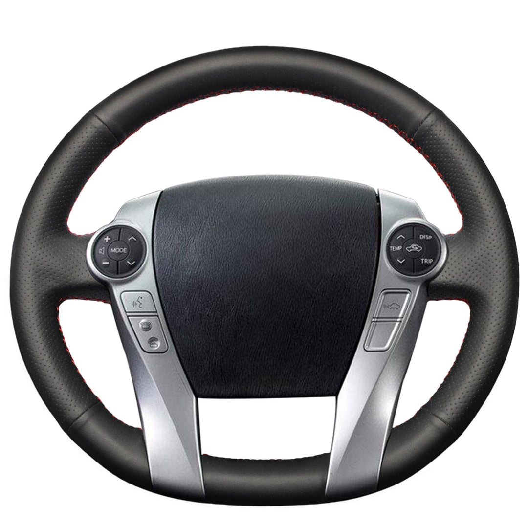 MEWANT Lenkradhülle aus schwarzem Leder für Toyota Prius 30 2009–2015 Prius C Prius V 2012–2017 Aqua