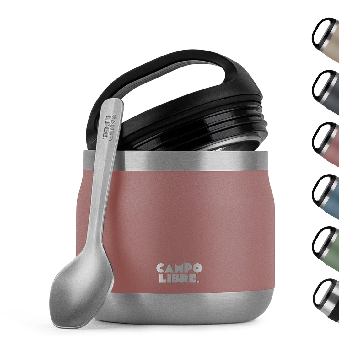 Campo Libre.® Lotta, Thermobehälter für Essen, Edelstahl Thermobecher Essen mit Löffel, Warmhaltebeh