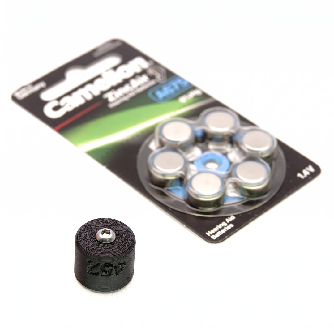 Batterieadapter als Ersatz für PX14, inkl. 6X 675 Zink-Luft Batterien (2.7V)