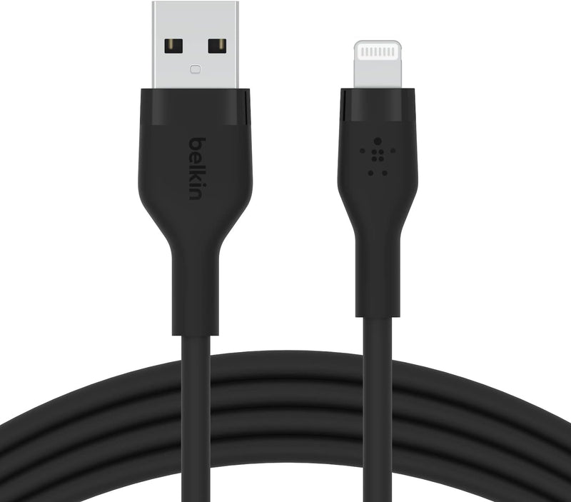 Belkin BoostCharge Flex Silikon-USB-A/Lightning-Kabel, 2 m, MFi-zertifiziertes Ladekabel für iPhone 