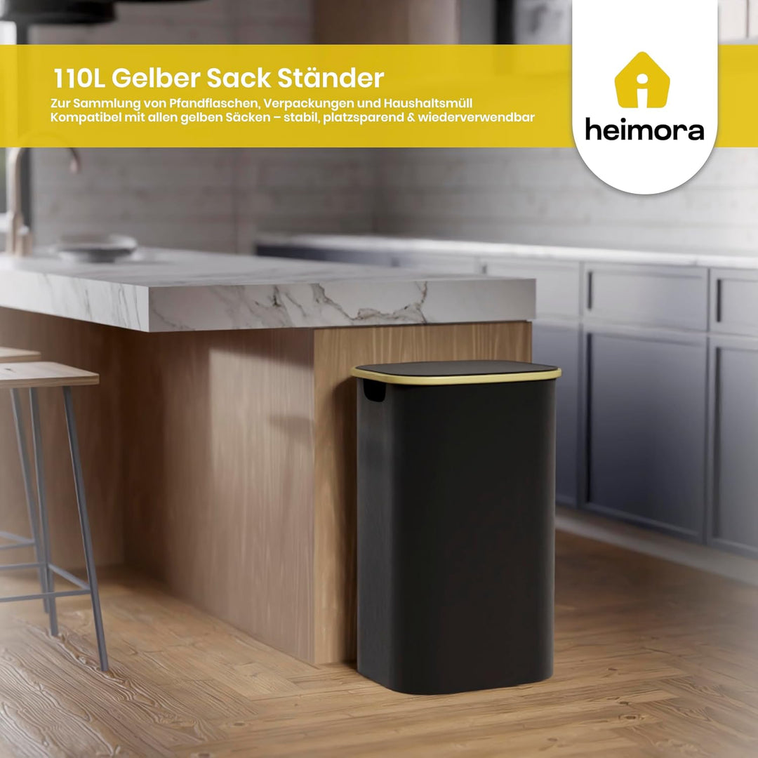 Gelber Sack Ständer 90–120L mit Deckel & Waschbarem Innenbeutel – Extra Grosser Müllsackhalter für K