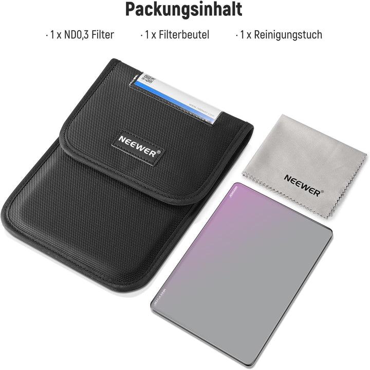NEEWER ND0,3 (1 Stop) quadratischer ND Filter, 4 x 5,65Zoll, doppelseitiger 30 Multi Nano beschichte