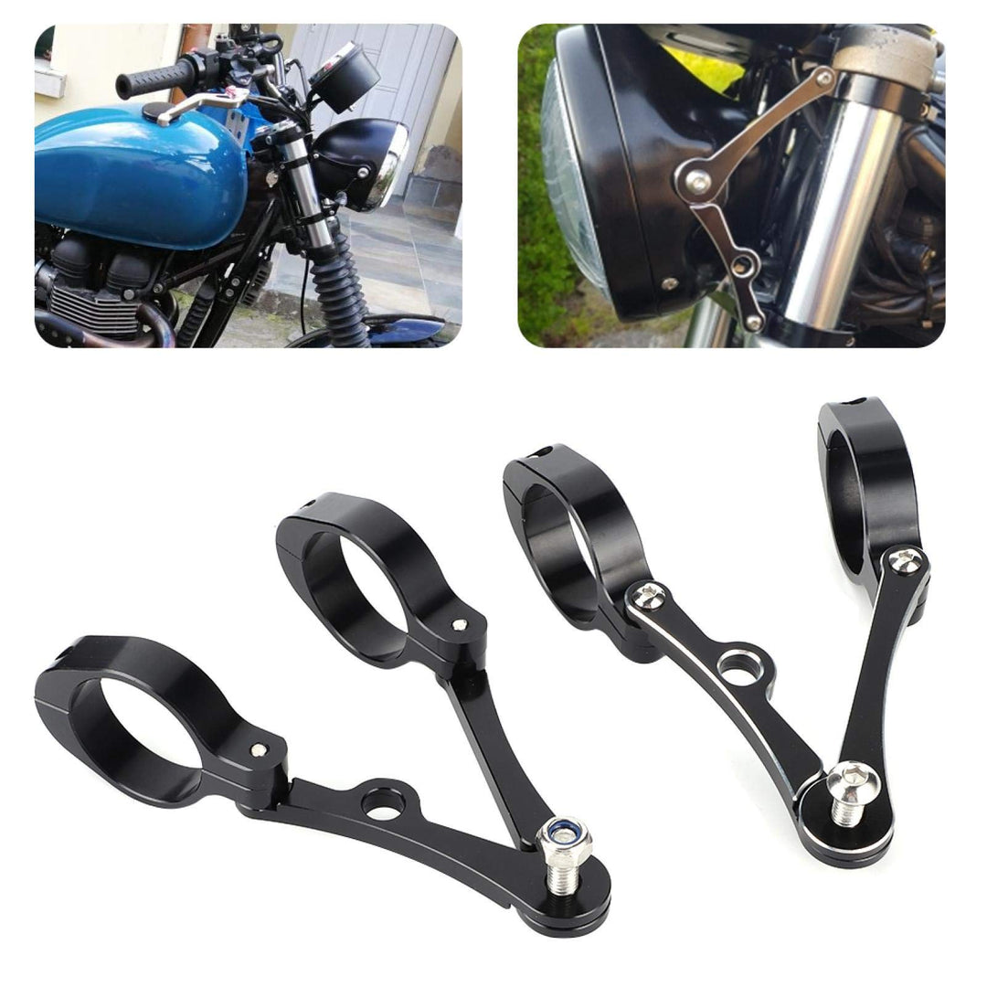 Tomantery Gabelrohr Motorrad Scheinwerferhalterung Silber Einstellbar für Motorrad Motorradzubehör(b