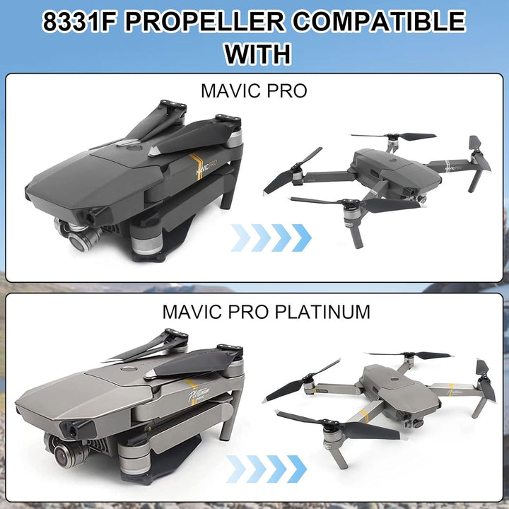 Mavic Pro Propeller, 8 Pcs Drohne Mavic Pro Propeller mit Push-Typ-Schnellverschluss-Design, Mavic P