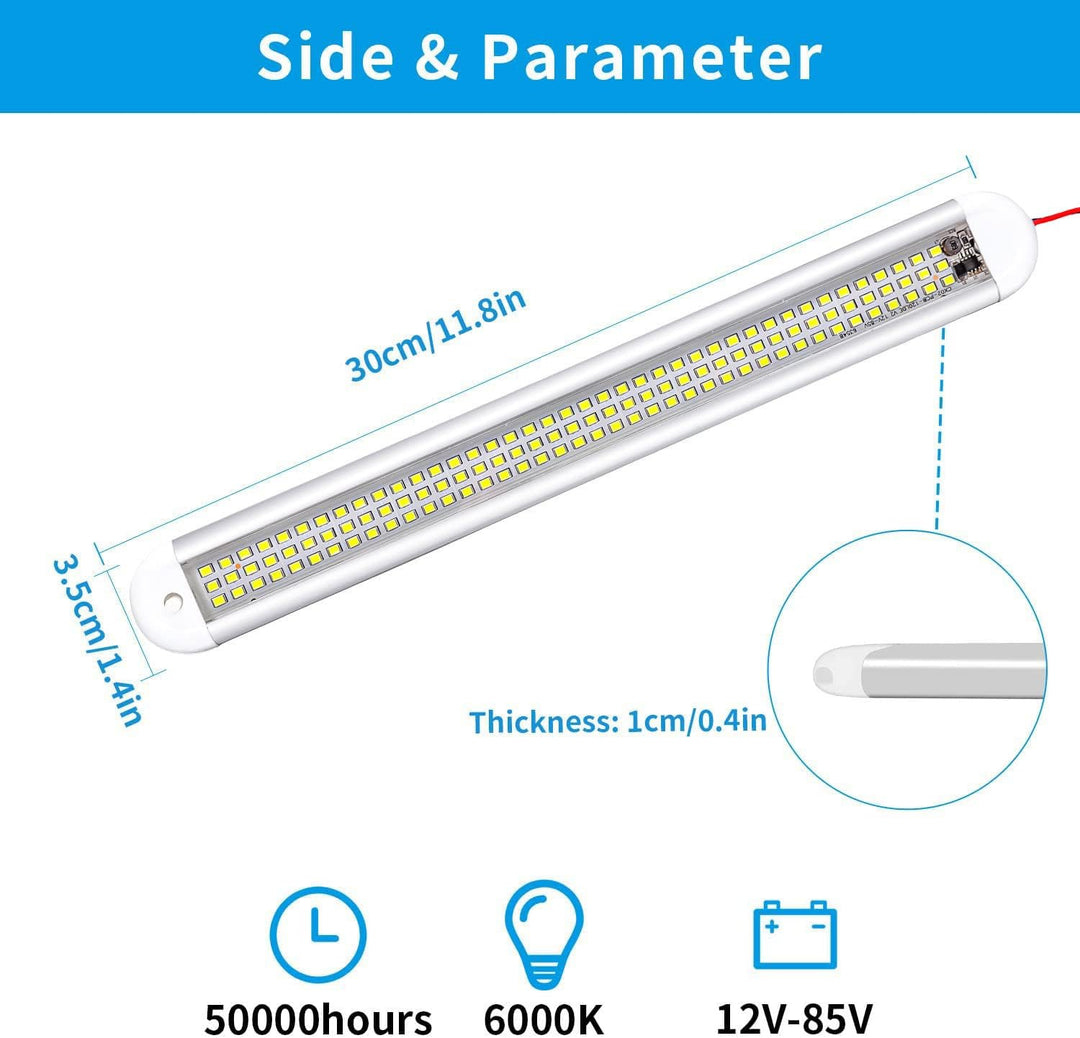Intckwan (4 Stück) 120 LED Auto Innenbeleuchtung, 12 Volt Led Lampe Wohnmobil, 12v Led Leiste mit Sc