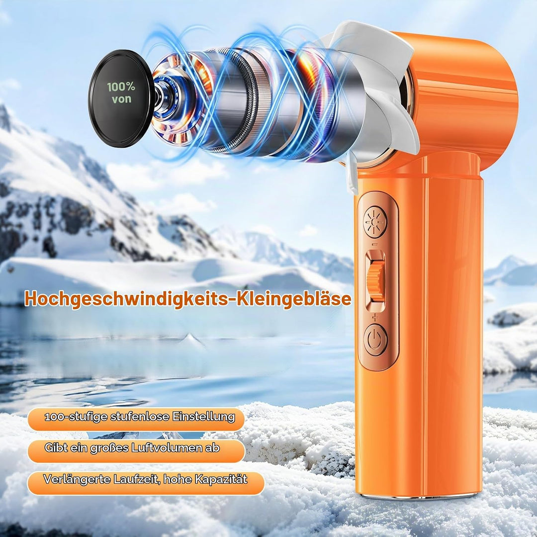 Tragbarer Handventilator 3000mAh Akku Mini Ventilator, USB Handventilator mit 100 Stufen, digitales