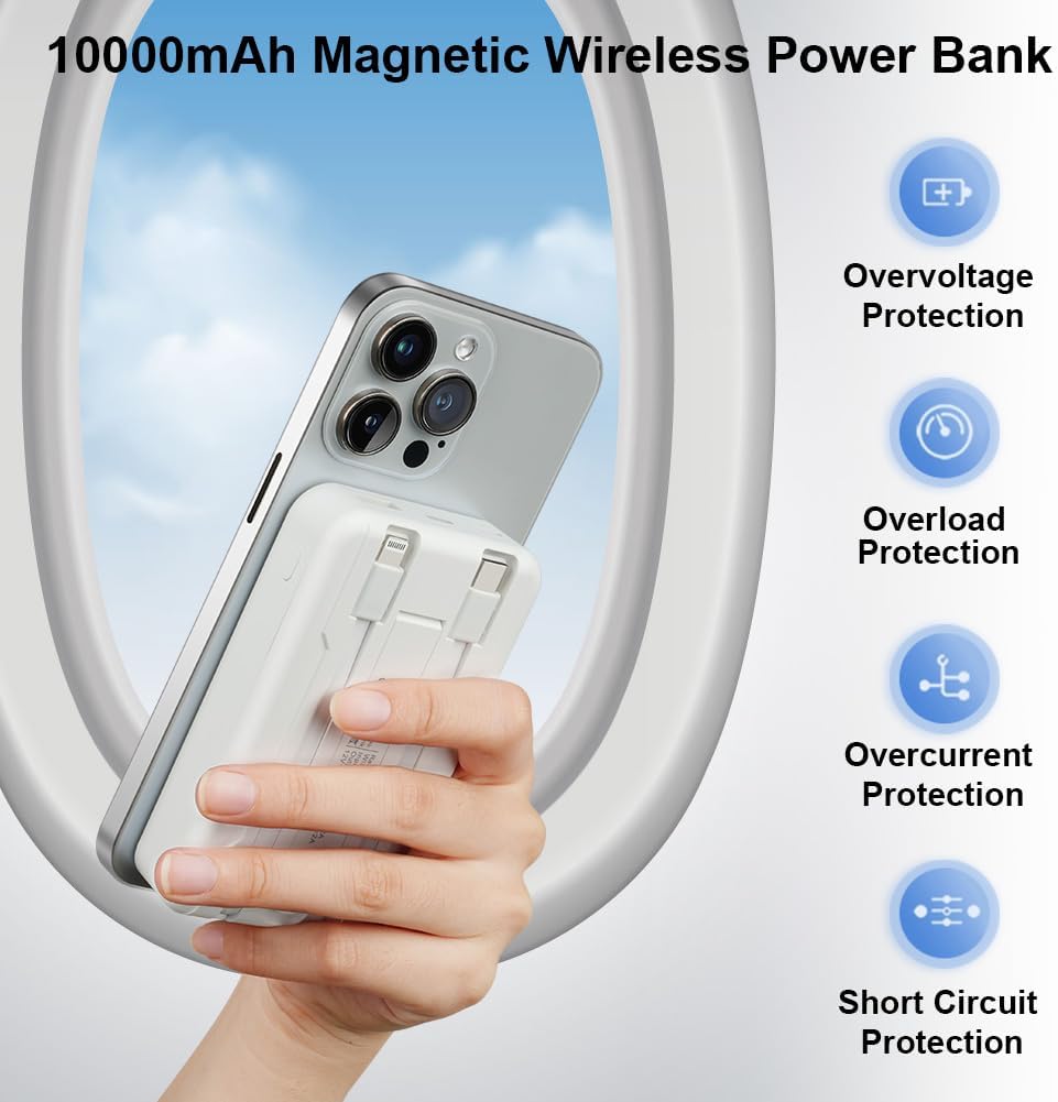 Flintronic Magnetic Battery, 10000mAh Magnetische Powerbank, Magnetische Powerbank, 22.5W PD Schnell