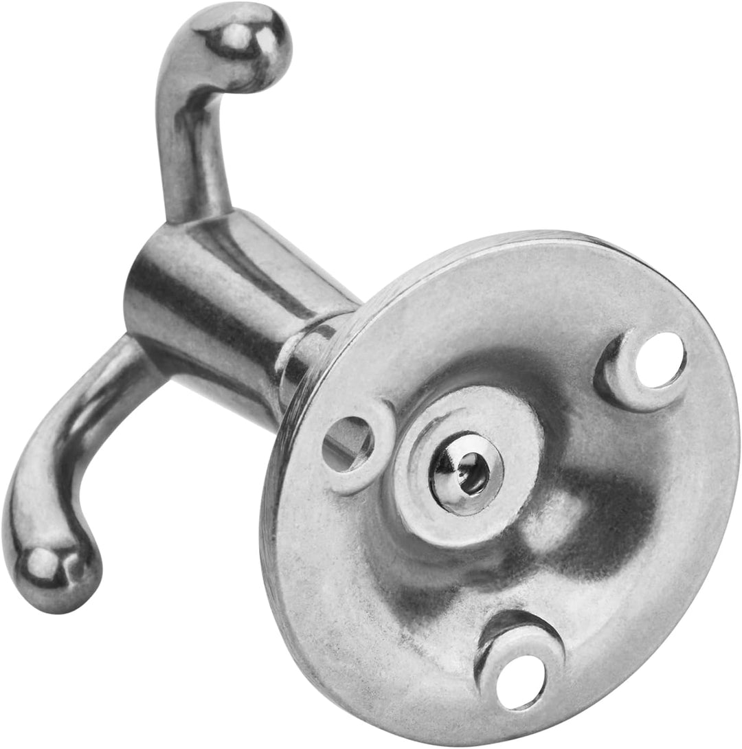 SOTECH 10 x Drehhaken TROMSO 3-fach Alu poliert 53 x 50 mm Sockel Ø 40 mm BA 25 mm Aluminium Aufhäng