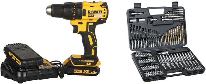 Dewalt Akku-Bohrschrauber (18V, 1.5 Ah, bürstenlos, 15 Drehmomentstufen) & Juego de 109 Piezas para