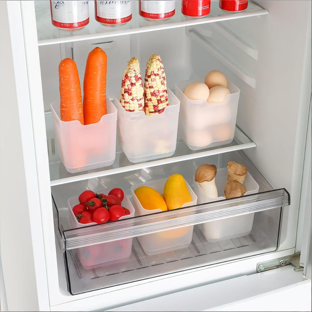 6er Pack Kühlschrank Organizer Aufbewahrung Boxen Set, Fridge Organizer Schublade Ordnungssystem Sta