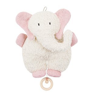 Efie Bio - Spieluhr Elefant rosa - kontrolliert biologischer Anbau (organic) - Made in Germany - GOT