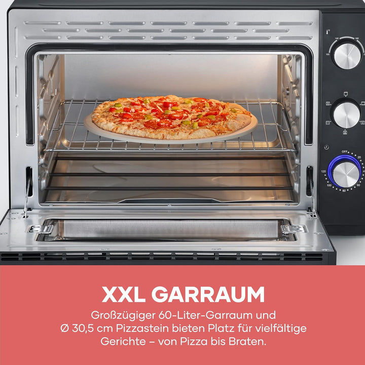 SEVERIN XXL Back- und Toastofen mit Umluftfunktion, Backofen mit Grillrost, Backblech, Drehspiess un