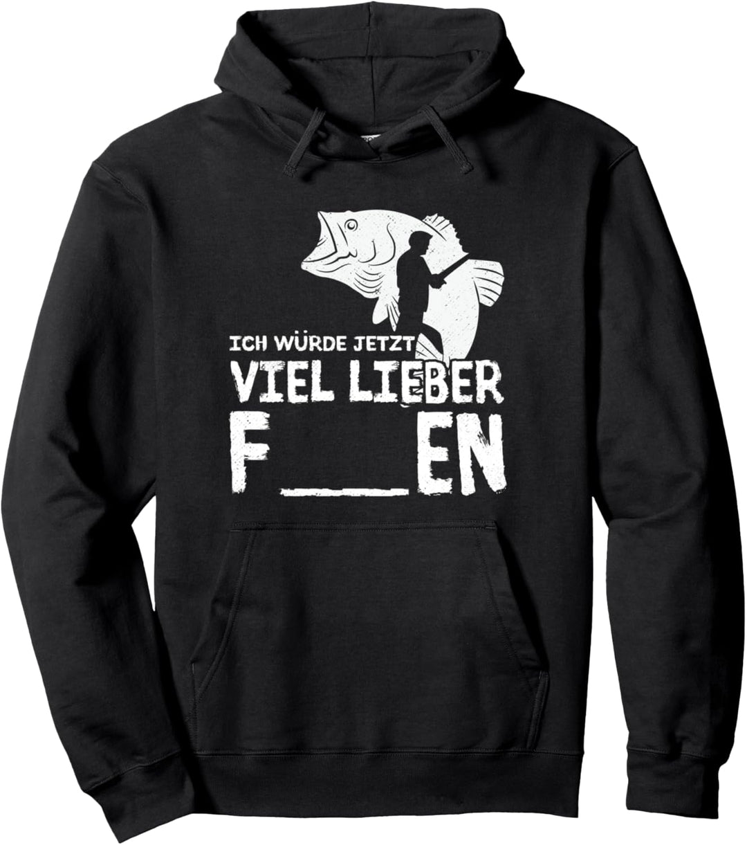 Ich würde jetzt lieber fischen Angeln Lustiger Angler Pullover Hoodie
