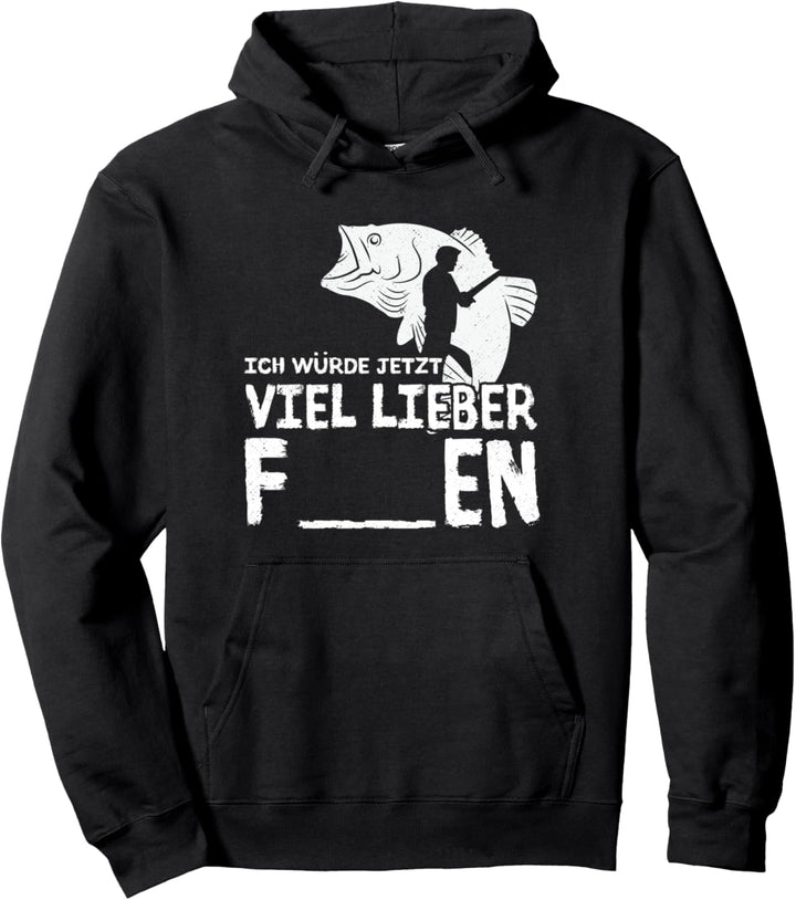 Ich würde jetzt lieber fischen Angeln Lustiger Angler Pullover Hoodie