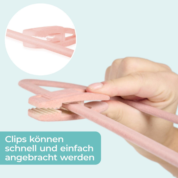 Blumtal Kleiderbügel Samt 30 Stück mit Clips - Bügel Samt 360° drehbar und robust - platzsparende Kl