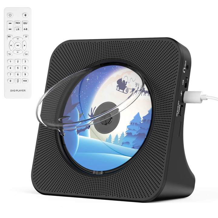 CD Player mit Lautsprecher, Bluetooth 5.0, Radio Schwarz, Schwarz