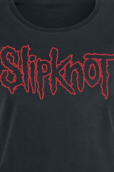 Slipknot Logo Frauen T-Shirt schwarz S 100% Baumwolle Band-Merch, Bands